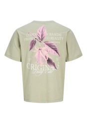 Ανδρικό T-Shirt Jack & Jones Jorcatskills Cut Out Tee Crew Neck 12290317 Seagrass