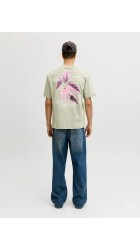 Ανδρικό T-Shirt Jack & Jones Jorcatskills Cut Out Tee Crew Neck 12290317 Seagrass