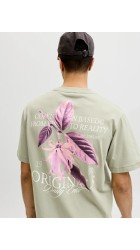 Ανδρικό T-Shirt Jack & Jones Jorcatskills Cut Out Tee Crew Neck 12290317 Seagrass