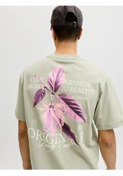 Ανδρικό T-Shirt Jack & Jones Jorcatskills Cut Out Tee Crew Neck 12290317 Seagrass