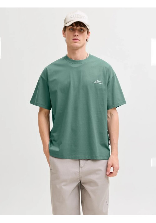 Ανδρικό T-Shirt Jack & Jones JCodust Script Back Tee SS Crew Neck 12292982 North Atlantic