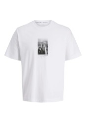 Ανδρικό T-Shirt Jack & Jones JCofusion Photo Print Tee SS Crew Neck 12289870 Bright White