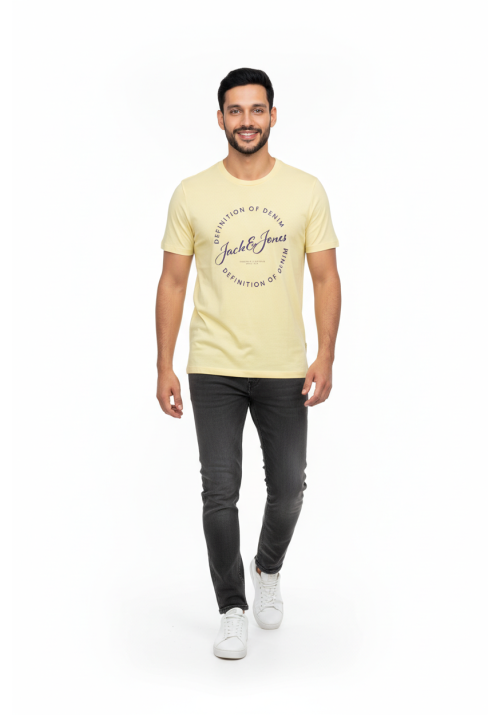 Ανδρικό T-Shirt Jack & Jones JJGrayson Tee SS Crew Neck 12288377 Κίτρινο