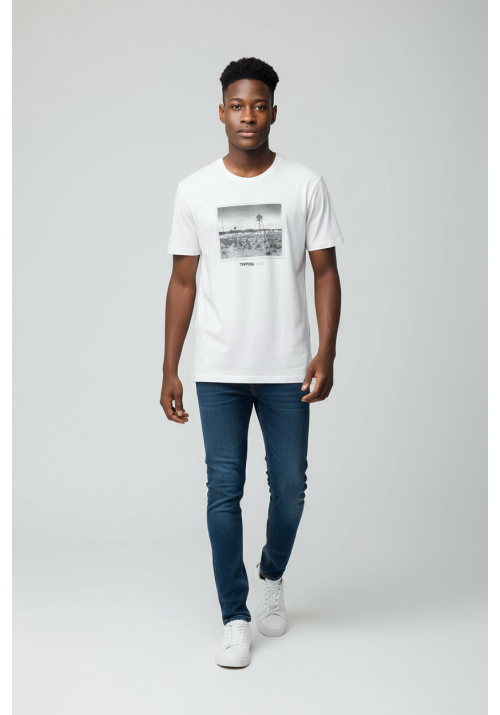 Ανδρικό T-Shirt Tiffosi Match 10064312-001 Λευκό