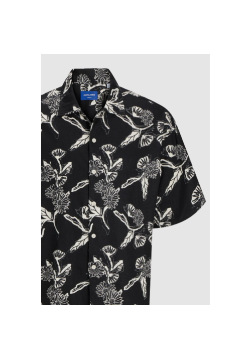 Ανδρικό Πουκάμισο Jack & Jones Jopraros  AOP OVERSIZED Shirt SS 12271118 Μαύρο