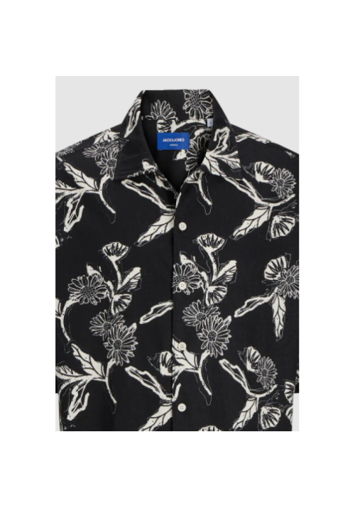 Ανδρικό Πουκάμισο Jack & Jones Jopraros  AOP OVERSIZED Shirt SS 12271118 Μαύρο