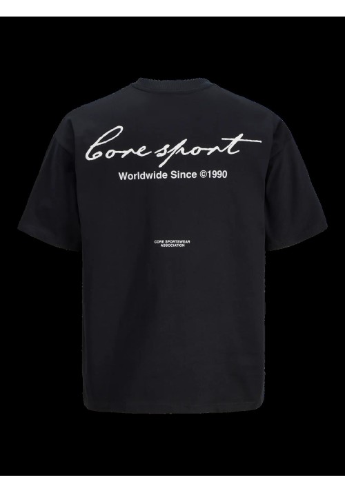 Ανδρικό T-Shirt Jack & Jones JCodust Script Back Tee SS Crew Neck 12292982 Black