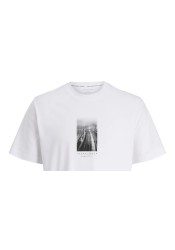 Ανδρικό T-Shirt Jack & Jones JCofusion Photo Print Tee SS Crew Neck 12289870 Bright White