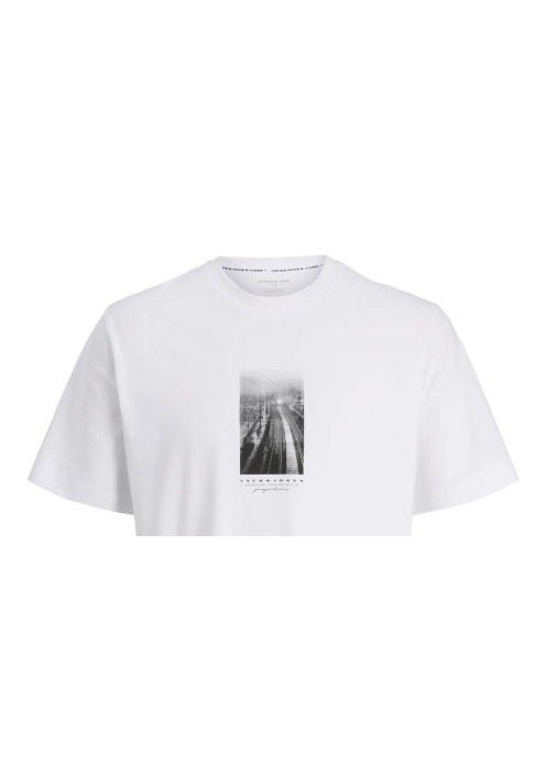 Ανδρικό T-Shirt Jack & Jones JCofusion Photo Print Tee SS Crew Neck 12289870 Bright White