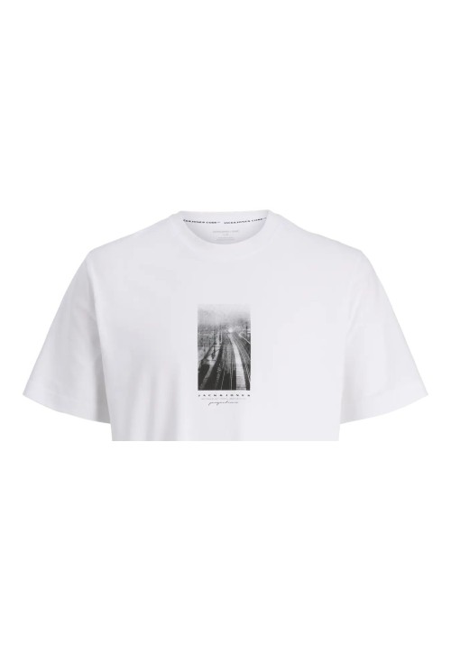 Ανδρικό T-Shirt Jack & Jones JCofusion Photo Print Tee SS Crew Neck 12289870 Bright White