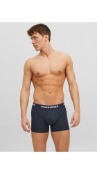 Ανδρικά Μποξεράκια 3Pack Jack & Jones Jacanthony Trunks Noos 12160750 Black/Blue night