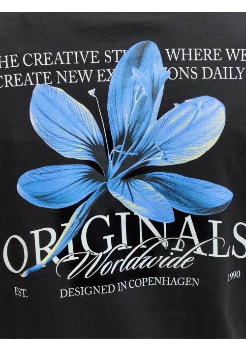 Ανδρικό T-Shirt Jack & Jones Jorcatskils Cut Out Tee Crew Neck 12290317 Black