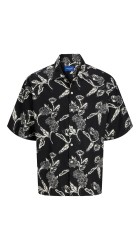 Ανδρικό Πουκάμισο Jack & Jones Jopraros  AOP OVERSIZED Shirt SS 12271118 Μαύρο