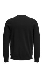 Ανδρικό Πλεκτό Βαμβακερό Jack & Jones JJEBasic Knit Crew Neck Noos  12137190 Μαύρο