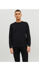 Ανδρικό Πλεκτό Βαμβακερό Jack & Jones JJEBasic Knit Crew Neck Noos  12137190 Μαύρο