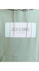 Ανδρικό Φούτερ Jack & Jones JJHayato Sweat Hood BTS LN 12278614 Iceberg Green