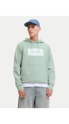 Ανδρικό Φούτερ Jack & Jones JJHayato Sweat Hood BTS LN 12278614 Iceberg Green