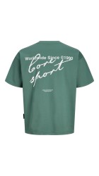 Ανδρικό T-Shirt Jack & Jones JCodust Script Back Tee SS Crew Neck 12292982 North Atlantic