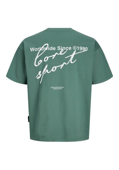 Ανδρικό T-Shirt Jack & Jones JCodust Script Back Tee SS Crew Neck 12292982 North Atlantic