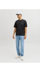 Ανδρικό T-Shirt Jack & Jones Jorcatskils Cut Out Tee Crew Neck 12290317 Black