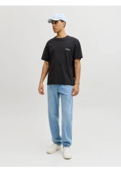 Ανδρικό T-Shirt Jack & Jones Jorcatskils Cut Out Tee Crew Neck 12290317 Black