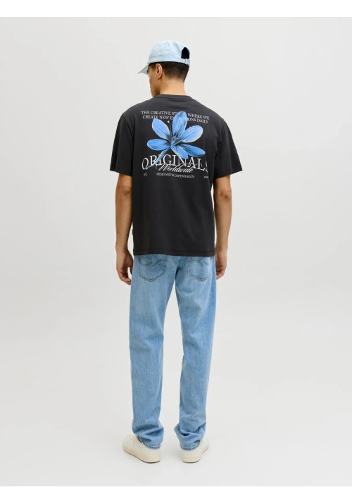 Ανδρικό T-Shirt Jack & Jones Jorcatskils Cut Out Tee Crew Neck 12290317 Black