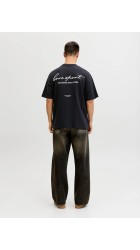 Ανδρικό T-Shirt Jack & Jones JCodust Script Back Tee SS Crew Neck 12292982 Black