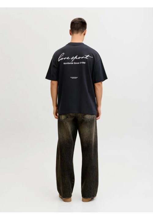 Ανδρικό T-Shirt Jack & Jones JCodust Script Back Tee SS Crew Neck 12292982 Black