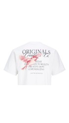 Ανδρικό T-Shirt Jack & Jones Jorcatskills Cut Out Tee Crew Neck 12290317 Bright White