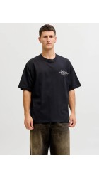 Ανδρικό T-Shirt Jack & Jones JCodust Script Back Tee SS Crew Neck 12292982 Black