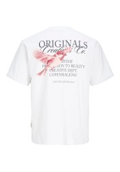 Ανδρικό T-Shirt Jack & Jones Jorcatskills Cut Out Tee Crew Neck 12290317 Bright White