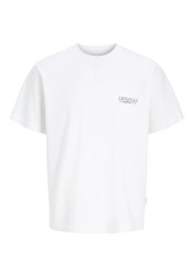 Ανδρικό T-Shirt Jack & Jones Jorcatskills Cut Out Tee Crew Neck 12290317 Bright White