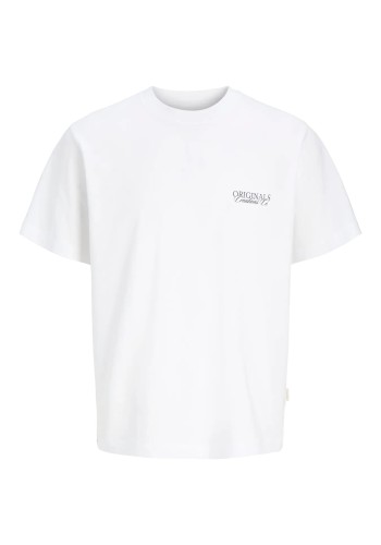 Ανδρικό T-Shirt Jack & Jones Jorcatskills Cut Out Tee Crew Neck 12290317 Bright White