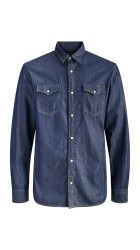 Ανδρικό Πουκάμισο Τζιν Jack & Jones JJESheridan Shirt L/S Noos 12138115 Dark Denim