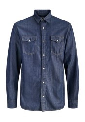 Ανδρικό Πουκάμισο Τζιν Jack & Jones JJESheridan Shirt L/S Noos 12138115 Dark Denim