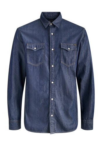 Ανδρικό Πουκάμισο Τζιν Jack & Jones JJESheridan Shirt L/S Noos 12138115 Dark Denim