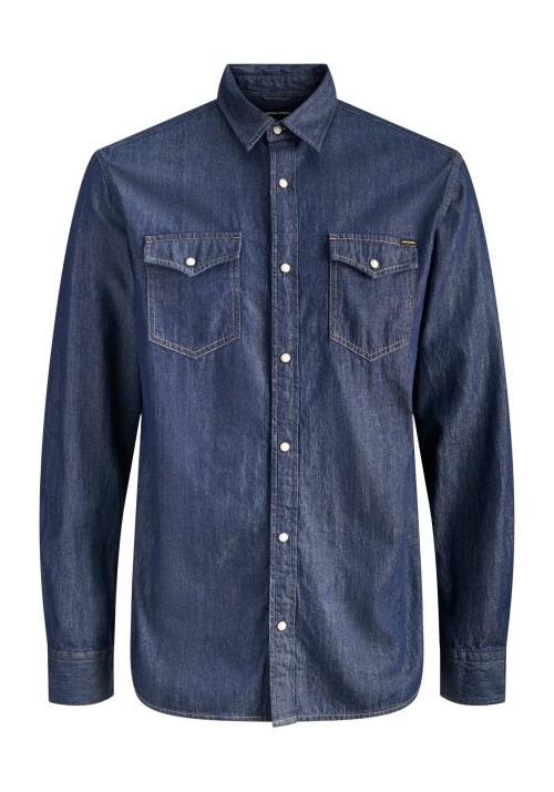 Ανδρικό Πουκάμισο Τζιν Jack & Jones JJESheridan Shirt L/S Noos 12138115 Dark Denim