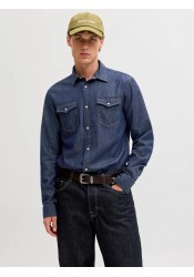 Ανδρικό Πουκάμισο Τζιν Jack & Jones JJESheridan Shirt L/S Noos 12138115 Dark Denim