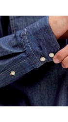 Ανδρικό Πουκάμισο Τζιν Jack & Jones JJESheridan Shirt L/S Noos 12138115 Dark Denim