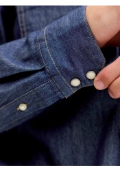 Ανδρικό Πουκάμισο Τζιν Jack & Jones JJESheridan Shirt L/S Noos 12138115 Dark Denim