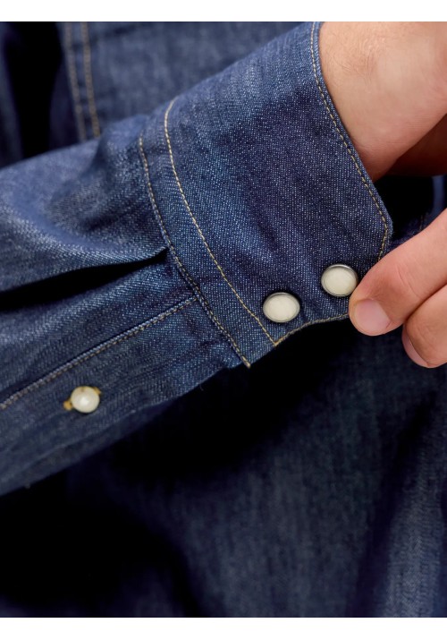 Ανδρικό Πουκάμισο Τζιν Jack & Jones JJESheridan Shirt L/S Noos 12138115 Dark Denim