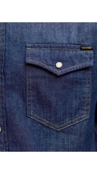 Ανδρικό Πουκάμισο Τζιν Jack & Jones JJESheridan Shirt L/S Noos 12138115 Dark Denim