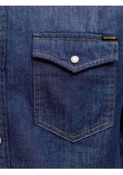 Ανδρικό Πουκάμισο Τζιν Jack & Jones JJESheridan Shirt L/S Noos 12138115 Dark Denim