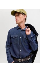 Ανδρικό Πουκάμισο Τζιν Jack & Jones JJESheridan Shirt L/S Noos 12138115 Dark Denim