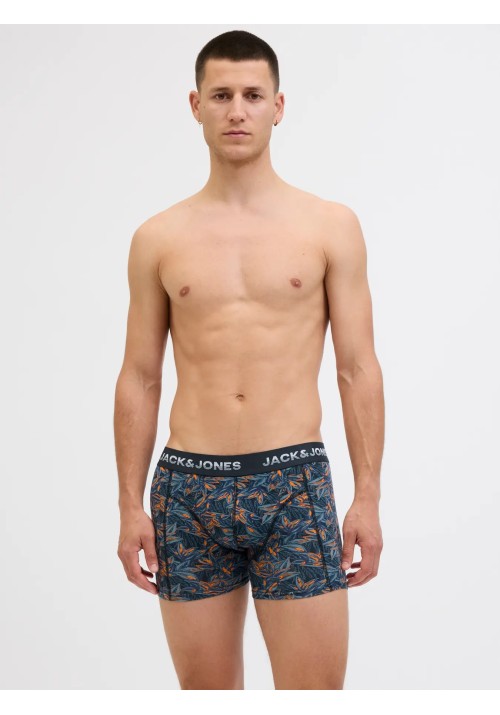 Ανδρικά Μποξεράκια 3Pack Jack & Jones JacMaxwell Trunks 3 Pack SN 12283353 Dark Navy Dark navy - Deep teal