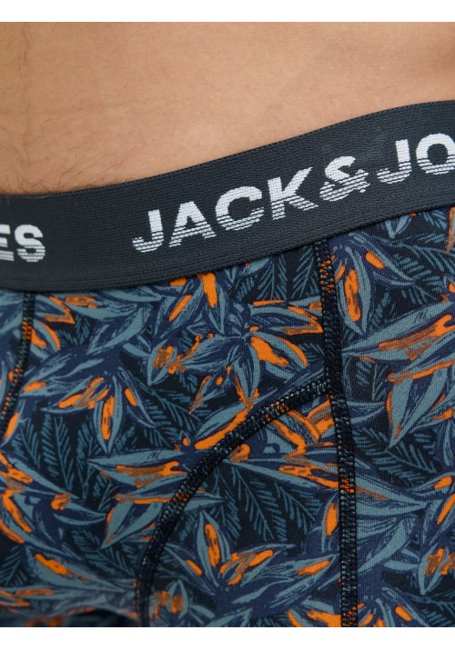 Ανδρικά Μποξεράκια 3Pack Jack & Jones JacMaxwell Trunks 3 Pack SN 12283353 Dark Navy Dark navy - Deep teal