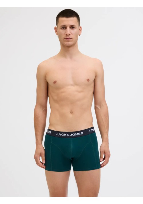 Ανδρικά Μποξεράκια 3Pack Jack & Jones JacMaxwell Trunks 3 Pack SN 12283353 Dark Navy Dark navy - Deep teal