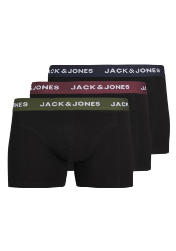 Ανδρικά Μποξεράκια Jack & Jones JACaron Solid Trunks 3 Pack 12259085 Μαύρα