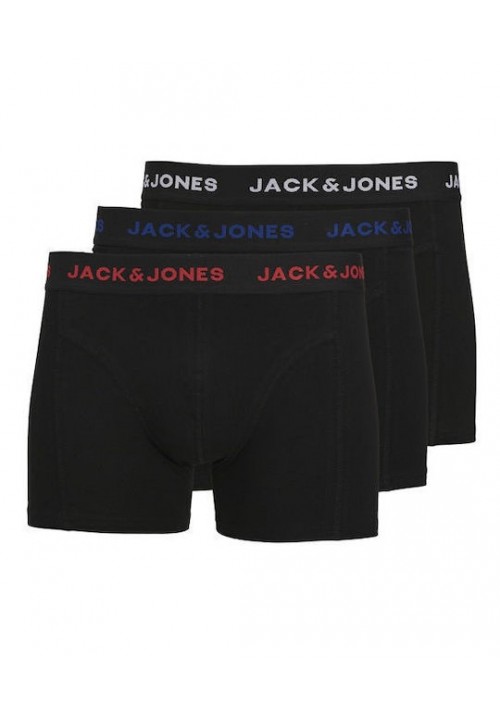 Ανδρικά Μποξεράκια Jack & Jones JacBlack Friday Trunks 3 Pack 12285404 Black/Blue logo