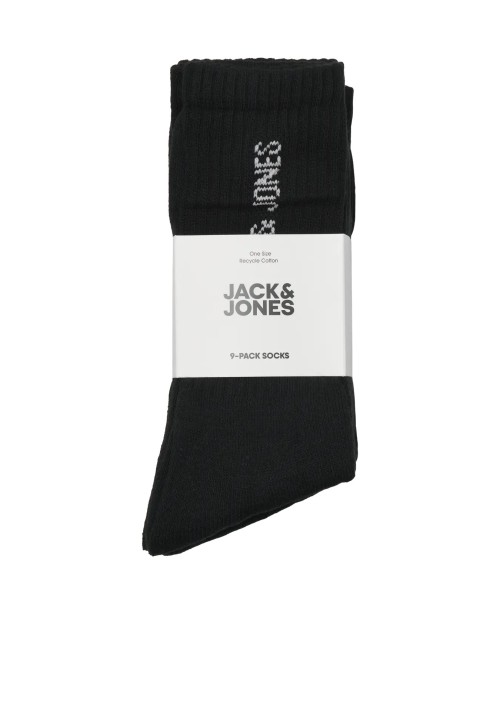 Aνδρικές Aθλητικές Κάλτσες Jack & Jones Jacregen Tennis Socks 9 Pack Noos 12266607 Black